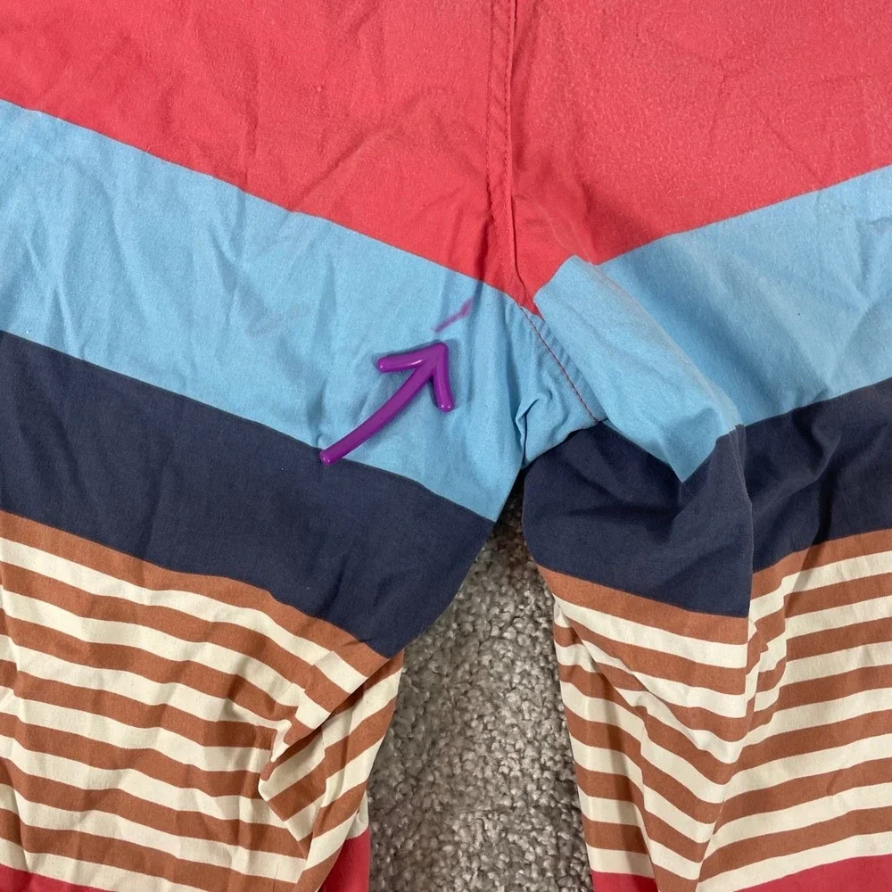 Patagonia Board Shorts Mens 32 Wavefarer Swim Trunks Striped Stretch 21
